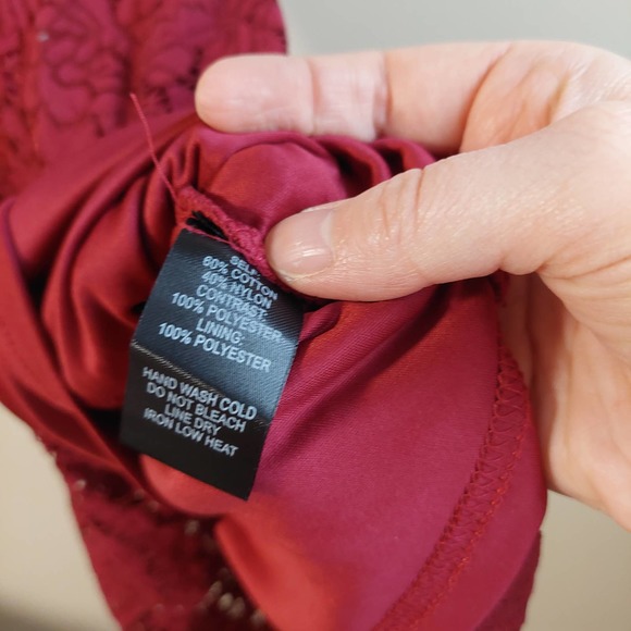 Lulu's Red Lace Mini Dress Women's L NWT - Picture 8 of 9